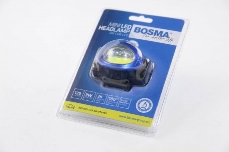 Фонарик налобный LED 120 Lm HEADLAMP MINI (blister 1 шт) BOSMA 6766
