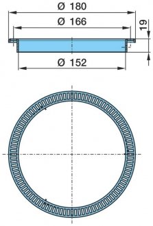 Фото автозапчастини кільце тормозної системи abs piasty 6-9t eco 152x180 100z BPW 1003000143 (фото 1)