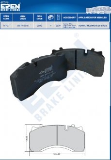 Фото автозапчастини колодки гальмівні wva 29142 daf lf55/rvi midlum (з монт. К-ктом) Brakepoint BP.D-142 w/o aks