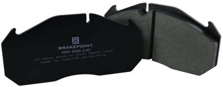 Фото автозапчастини колодки гальмівні wva 29030 man/rvi (+пластини 4шт.) Brakepoint BP.D-497 w/o aks