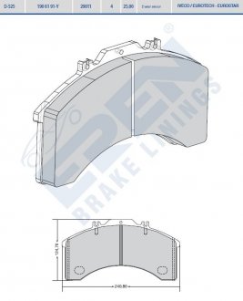 Колодки гальмівні wva 29011 iveco (+ датчики) Brakepoint BP.D-525