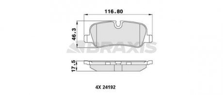 Фото автозапчастини гальмівні колодки комплект BRAXIS AA0216