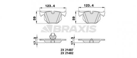 Фото автозапчасти гальмівні колодки комплект BRAXIS AA0264