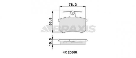Гальмівні колодки комплект BRAXIS AA0334 (фото 1)