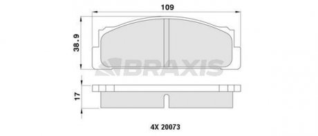 Гальмівні колодки комплект BRAXIS AA0401