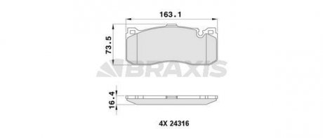 Гальмівні колодки комплект BRAXIS AA0437