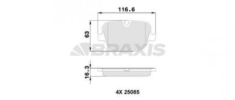 Гальмівні колодки комплект BRAXIS AA0510