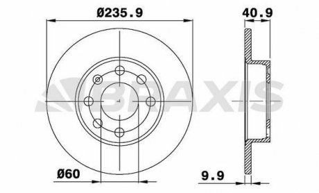 Диск гальмівний BRAXIS AE0384