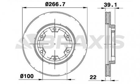 Диск гальмівний BRAXIS AE0725