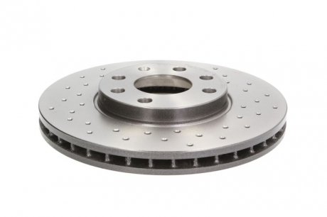 Тормозной диск, Xtra, Перфорированный, передняя, левое/правое, наружный диаметр 256 мм, толщина 24 мм, OPEL ASTRA G 1.2-2.0D 02.98-12.09 BREMBO 09.7628.1X (фото 1)