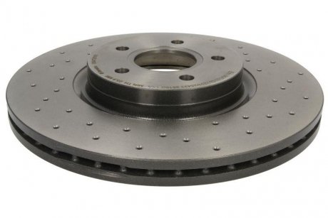 Гальмівний диск, Xtra, Вентильований; Перфорована, Перфорований, передня, ліве/праве, зовнішній діаметр 320 мм, товщина 25 мм, VOLVO C70 II, S40 II, V40, V50; FORD FOCUS II 1.6-2.5 01.04- BREMBO 09.A728.1X (фото 1)