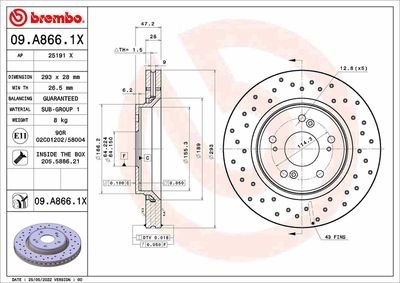 Фото автозапчастини tarcza ham. BREMBO 09A8661X