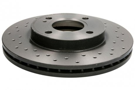 Гальмівний диск, Xtra, Перфорований, передня, ліве/праве, зовнішній діаметр 258 мм, товщина 23 мм, FORD FIESTA VI, KA+ 1.0-1.6D 06.08- BREMBO 09.A968.2X (фото 1)