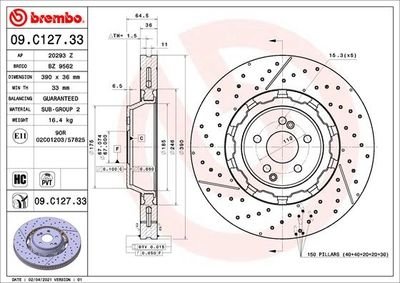 Фото автозапчасти гальмівний диск BREMBO 09C12733