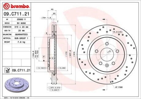 Фото автозапчастини гальмівні диски ASTRA J (P10), 09.09 BREMBO 09C71121