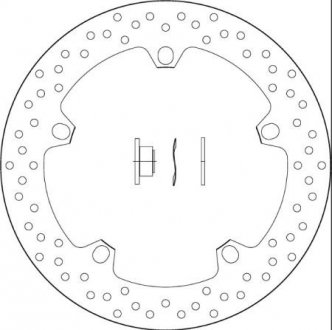Фото автозапчасти тормозной диск передняя Сталь толщина 5мм количество монтажных отверстий 5 диаметр монтажного отверстия 14мм (из компл. заклепок BMW R1200GS/ADV 08-13) BREMBO 168B407D6