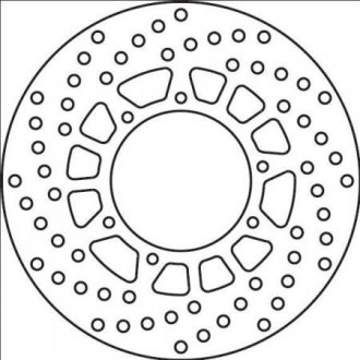 Фото автозапчасти тормозной диск задний Сталь толщина 4мм количество монтажных отверстий 6 диаметр монтажного отверстия 6,25мм YAMAHA XT, XTZ 600/660 1986- BREMBO 68B40742