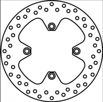 Фото автозапчасти тормозной диск задний Сталь толщина 5мм количество монтажных отверстий 4 диаметр монтажного отверстия 10,5мм TRIUMPH SPRINT, TIGER 955/1050 1999- BREMBO 68B407A4