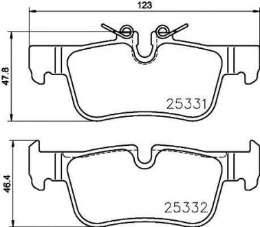 Тормозные колодки задние TOYOTA RAV 4 2.0D/2.2D 03.06- BREMBO P06094 (фото 1)
