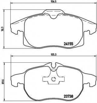 Гальмівні колодки задні FIAT CROMA 1.9D / 2.4D 01.05- BREMBO P10011 (фото 1)
