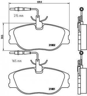 Тормозные колодки передние TOYOTA CROWN 01.83-12.93 BREMBO P23 061 (фото 1)