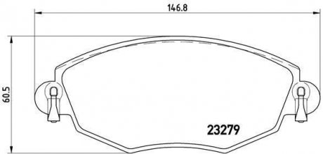 Комплект тормозных колодок ALFA ROMEO 147, 156, GT 3.2 03.02-09.10 BREMBO P24060 (фото 1)