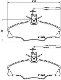 Тормозные колодки передние MERCEDES W168 01.97- BREMBO P61 056 (фото 1)