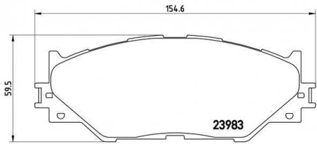 Тормозные колодки передние DAIHATSU CUORE IV 0.8 01.95-11.96 BREMBO P83074 (фото 1)