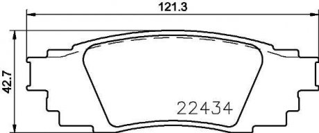 Комплект гальмівних колодок задній LEXUS RX; TOYOTA C-HR 1.2-3.5H 10.15- BREMBO P83160 (фото 1)