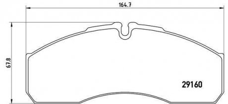 Тормозные колодки задние AUDI Q3 1.4/2.0TDI/2.5 06.11- BREMBO PA6022 (фото 1)