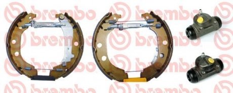 Набор тормозных барабанов (колодка, цилиндр, пружины) PEUGEOT 406 1.6-2.1D 11.95-10.04 BREMBO K61 066 (фото 1)