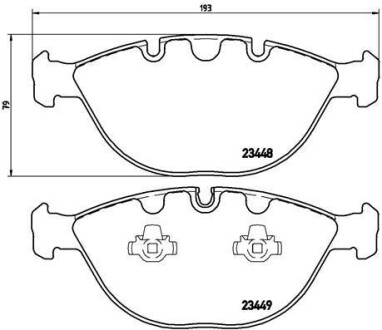 Фото автозапчастини гальмівні колодки передні PEUGEOT 406 01.95- BREMBO P06028