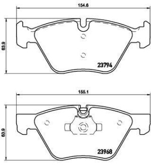 Фото автозапчасти тормозные колодки передние NISSAN PRIMERA 1.6 01.98-12.01 BREMBO P06036