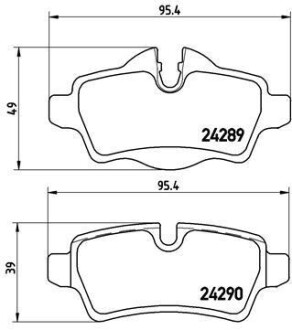 Фото автозапчастини гальмівні колодки передні CITROEN C5 2.2D 05.01- BREMBO P06052