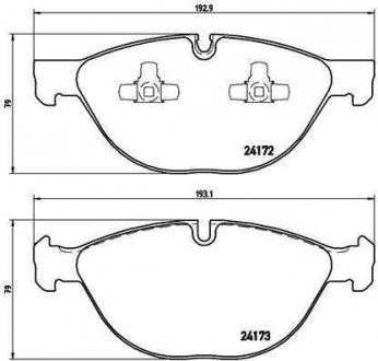 Фото автозапчастини колодки гальмівні дискові BREMBO P06058