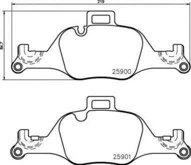 Комплект тормозных колодок передние ALFA ROMEO 4C, 4C SPIDER 1.8 03.13- BREMBO P06 107
