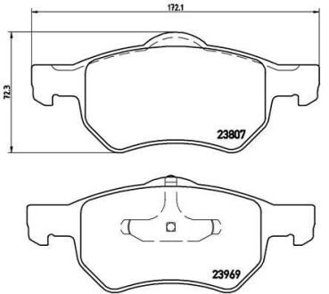 Фото автозапчастини гальмівні колодки передні SAAB 95 01.70-12.80 BREMBO P11013