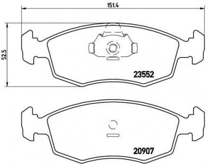 Тормозные колодки задние FIAT CROMA 1.9D/2.4D 06.05- BREMBO P23 079 (фото 1)