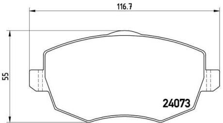 Фото автозапчасти тормозные колодки передние CITROEN XSARA; PEUGEOT 206 Хэтчбек, 306; RENAULT KANGOO 1.1i-1.9dCi 05.93- BREMBO P23 095