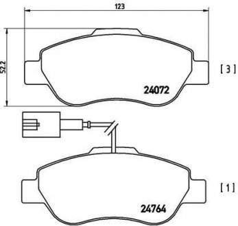 Тормозные колодки передние MAZDA MPV II 2.0D BREMBO P23 107 (фото 1)