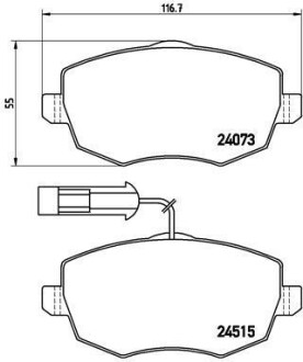 Фото автозапчасти тормозные колодки передние CITROEN VISA 1.4 07.84-03.91 BREMBO P23 127