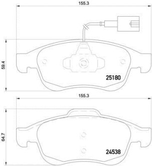 Фото автозапчастини гальмівні колодки дискові BREMBO P23 148