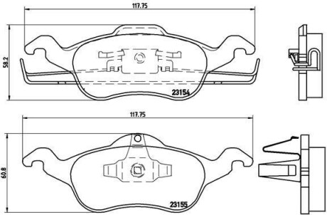 Фото автозапчастини гальмівні колодки задні RENAULT LAGUNA 01.96- BREMBO P24 046