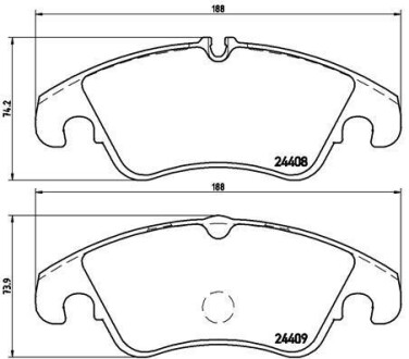 Фото автозапчасти тормозные колодки задние ROVER 01.91- BREMBO P 24 074