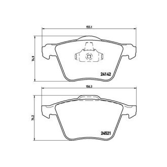 Фото автозапчасти тормозные колодки задние RENAULT LAGUNA 01.86- BREMBO P24077