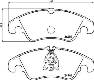 Фото автозапчасти гальмiвнi колодки к-кт. BREMBO P24 161