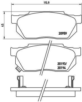 Фото автозапчасти тормозные колодки передние ALFA ROMEO 33 1.8TD 01.86-09.94 BREMBO P28008