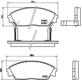 Фото автозапчасти тормозные колодки передние AUDI 200; OPEL ASTRA F, G, ZAFIRA A, B; SAAB 93, 95, 900 II 1.9TiD-3.0 08.85- BREMBO P28 016 (фото 1)