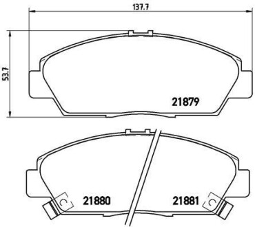 Фото автозапчастини гальмівні колодки передні ALFA ROMEO 145, 146, 155; AUTOBIANCHI Y10; FIAT PANDA, PUNTO, RITMO, TEMPRA, TIPO, UNO; LANCIA DEDRA 1.0-2.0 06.78- BREMBO P28 021