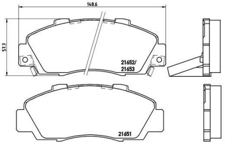 Фото автозапчасти тормозные колодки передние ALFA ROMEO 145, 146; FIAT BARCHETTA, BRAVA, BRAVO I, MAREA, PUNTO; LANCIA DEDRA, DELTA 1.6Natural Power-2.0ie 04.89- BREMBO P28026